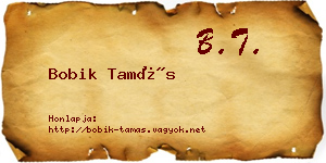 Bobik Tamás névjegykártya